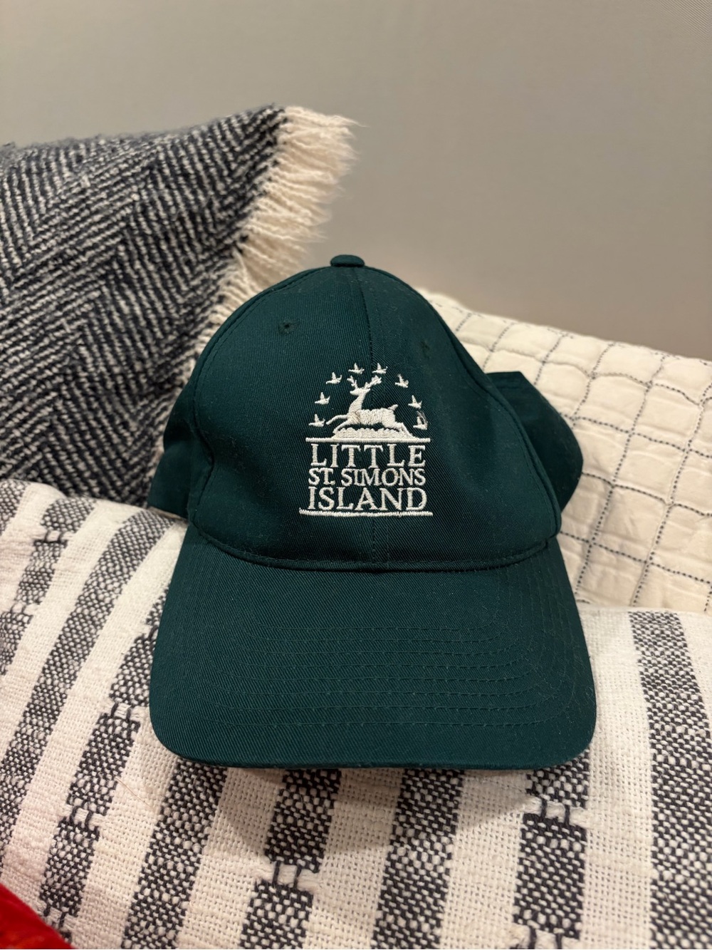 St. Simons Island Deer Ball Cap Green Embroidered Port Authority Hat